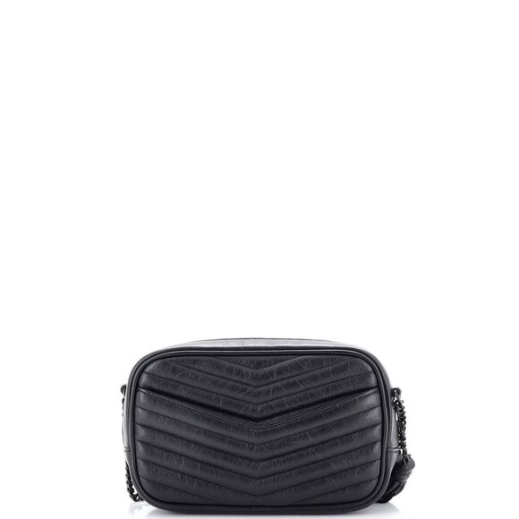 Saint Laurent Lou Camera Bag Matelasse Chevron Leather Mini Black - Picture 3 of 6